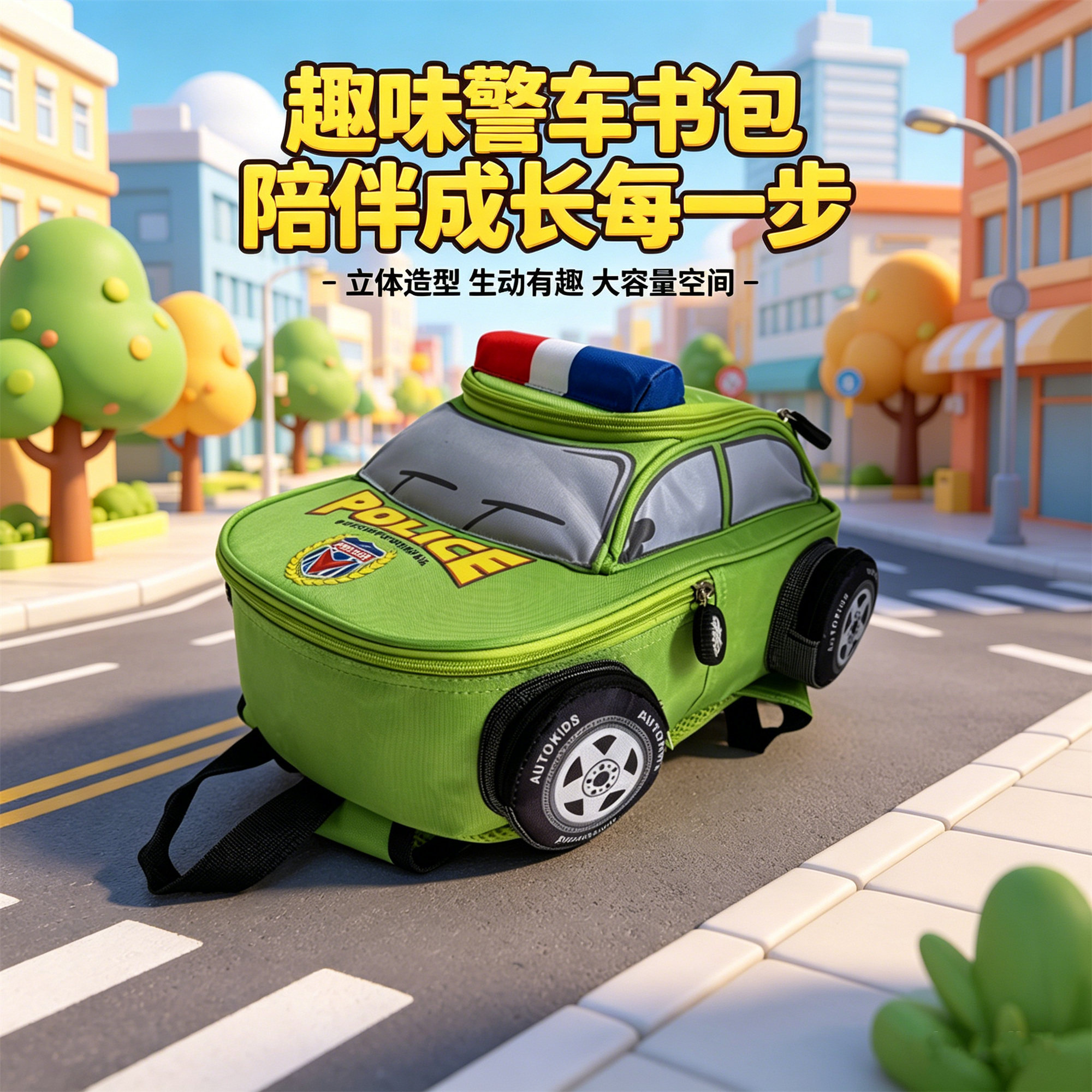 机动宝贝幼儿园书包学前班男童小书包