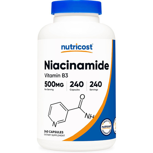 现货美国Nutricost Niacinamide烟酰胺 维生素B3胶囊 500mg240粒