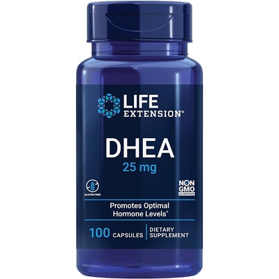 现货美国life extension DHEA脱氢表雄酮青春素卵巢试管25mg100粒