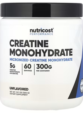 现货美国Nutricost Creatine Monohydrate一水肌酸冲饮粉原味300g