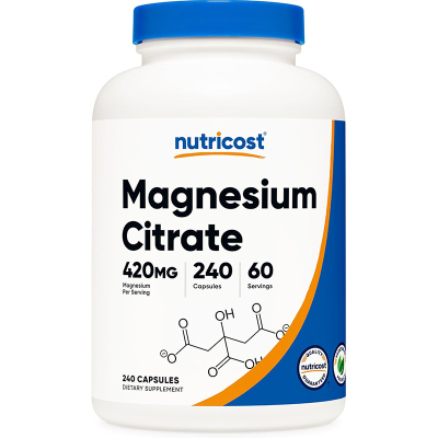 现货美国Nutricost Magnesium Citrate 柠檬酸镁420mg 240粒胶囊