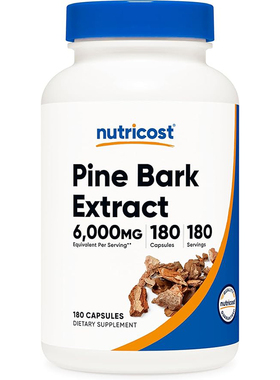 现货美国Nutricost Pine Bark Extract松树皮提取物6000mg180粒