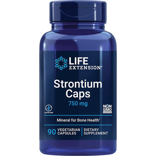 现货美国Life Extension Strontium Caps锶胶囊柠檬酸锶750mg90粒