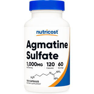 现货美国Nutricost Agmatine Sulfate硫酸胍基丁胺500mg120粒胶囊