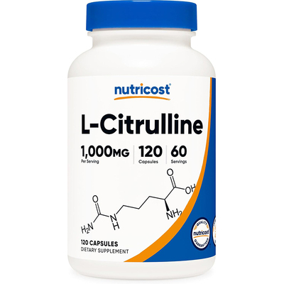 现货美国Nutricost L-Citrulline 左旋瓜氨酸 500mg*120粒胶囊