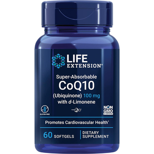 现货美国Life Extension CoQ10辅酶Q10泛醌含右旋柠檬烯100mg60粒