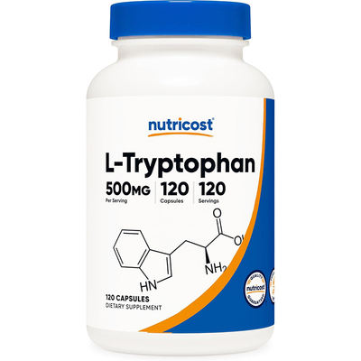 现货美国Nutricost L-Tryptophan L-色氨酸 500mg含胡椒素120粒