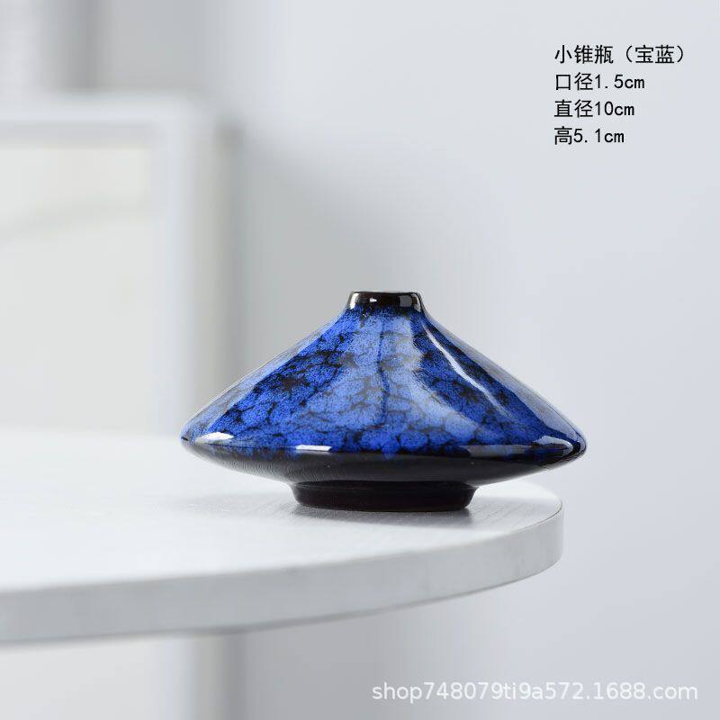 窑变釉陶瓷迷你小花瓶家居书桌客厅感花插装饰品桌面艺术摆件