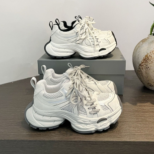 透气老爹鞋 2026春季 带休闲女时尚 6cm轻便松糕厚底潮流双鞋 潮 新款