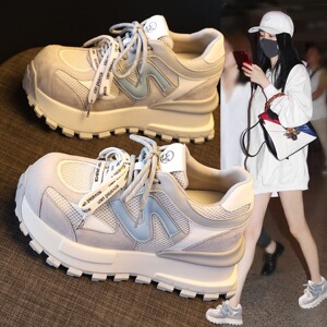 内增高透气华夫阿甘鞋女2026春季新款爆款轻便厚底运动休闲老爹鞋