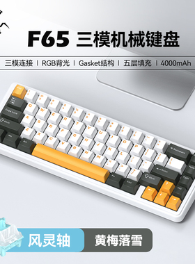 狼蛛F65三模无线机械客制化械键盘gasket结构办公游戏电竞键盘