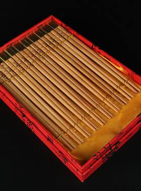 手珠红豆杉筷子套装十双木质餐具纯实木筷中华筷礼品礼盒套装