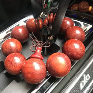 汽车档位佛珠红檀木紫檀红木挂件招财木珠檀木摆件车载吊坠车挂饰