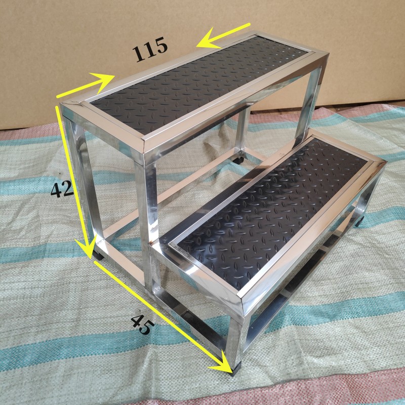 新款不锈钢台阶凳二三层脚踏凳家用小楼梯登高仓库凳洗车凳上货品