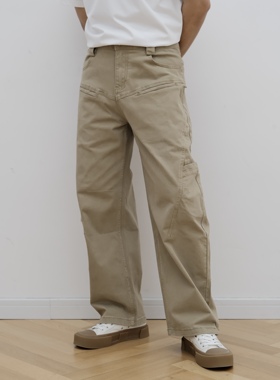 何青菜/MCYY水洗弹力插袋宽松男士显腿长裤型微弯设计休闲长裤