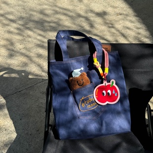 今日心情松弛感手提帆布包大容量结实特大号上班通勤高级感牛仔包