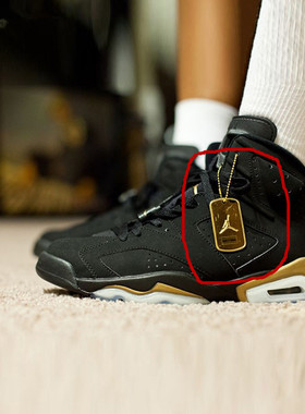 aj6飞人黑金金色吊牌鞋扣挂件