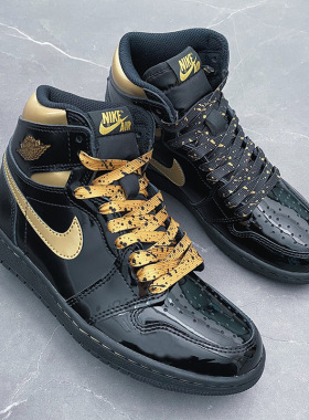 AF1aj1鞋带黑金泼墨鸳鸯