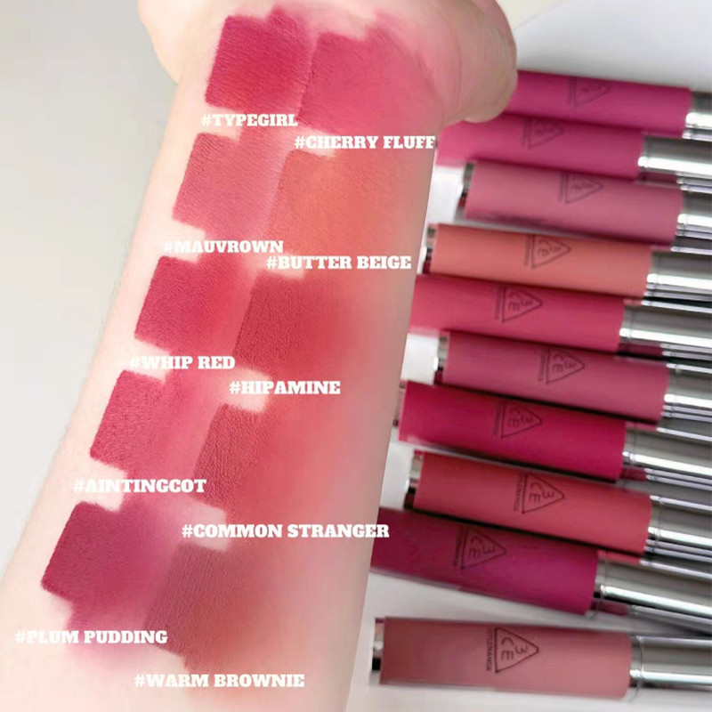 【保税】3ce口红奶唇泥柔雾李子冻唇釉HIPAMINE铁锈棕26年11-12月