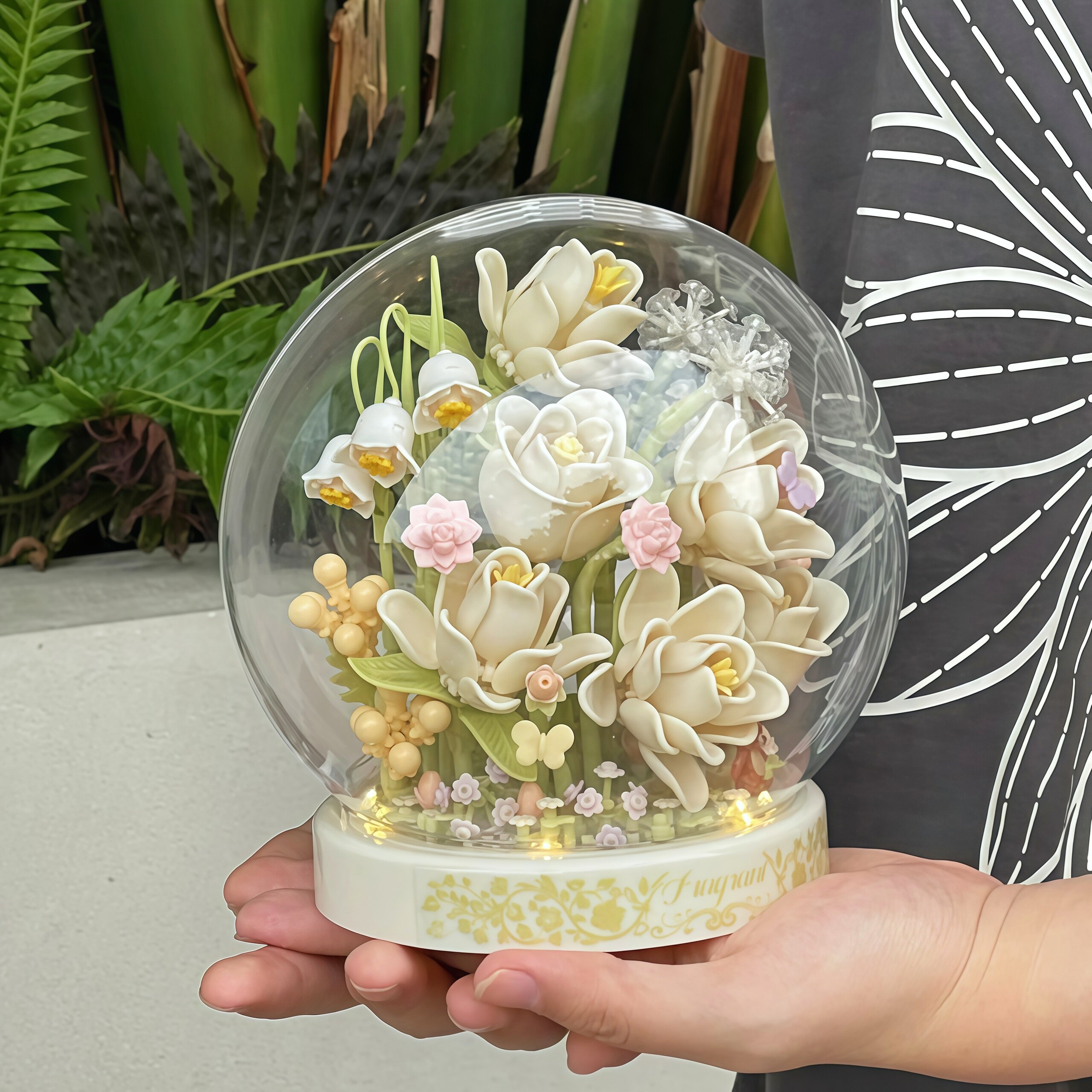 积木花教师节礼品拼装创意立体拼图摆件手工diy生日礼物女送老师