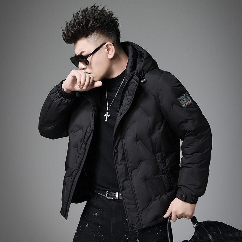 欧货高品质连帽羽绒服男冬季白鸭绒加厚保暖防寒面包服男士外套潮