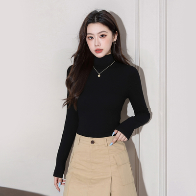 黑色高领打底衫女内搭秋冬季2025