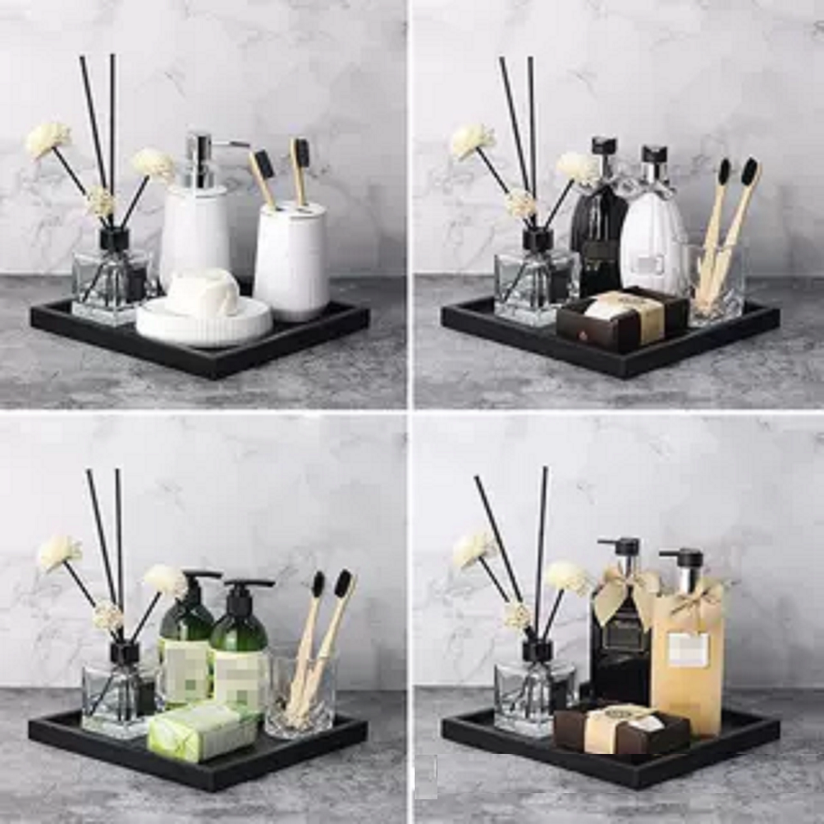 卫浴软装饰品简约样板房家居摆件卫生间展厅浴室柜托盘组合