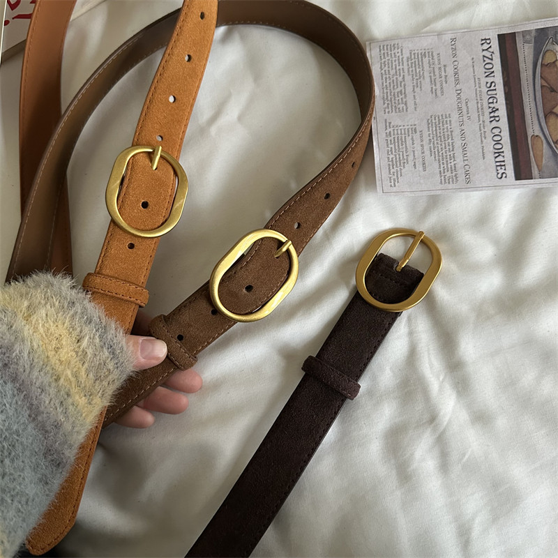 秋冬时尚新款~ins风博主棕色真皮腰带女二层牛皮绒面装饰裤带皮带,服饰配件/皮带/帽子/围巾,腰带/皮带/腰链,淘宝优惠券,粉丝福利购,淘宝优惠卷
