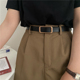 平滑扣真皮裤 韩版 休闲学院风皮带女复古金色方头腰带百搭基础款 带