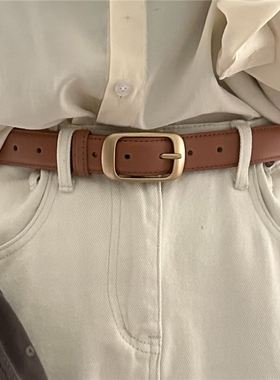 衣橱bi备女皮带真皮高级复古棕色夏天韩版学生针扣牛仔裤腰带新款
