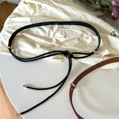 onetk 饰大衣连衣裙长腰带配饰 配裙子打结腰带女软皮绳简约百搭装