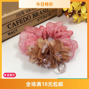 日韩版南韩国头绳发绳发圈扎头马尾皮筋布艺雪纺发饰花朵水晶头饰