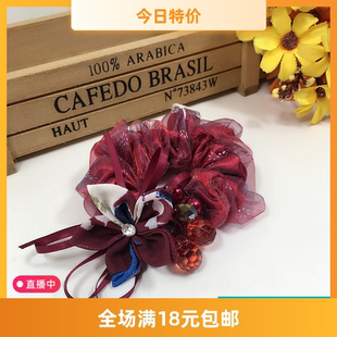 日韩版南韩国头绳发绳发圈扎头马尾皮筋布艺雪纺头饰发饰花朵水晶