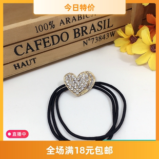 日韩版南韩国发绳发圈皮筋珍珠水钻可爱简约多层金属基础三股头绳