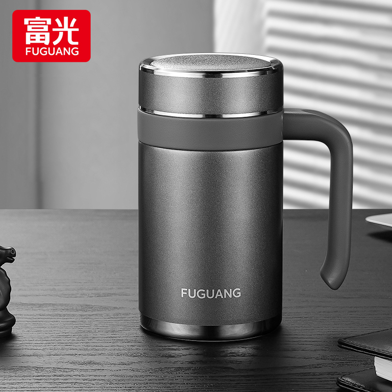 富光保温杯带手柄泡茶杯过滤网商务不锈钢水杯男高档办公杯子定制