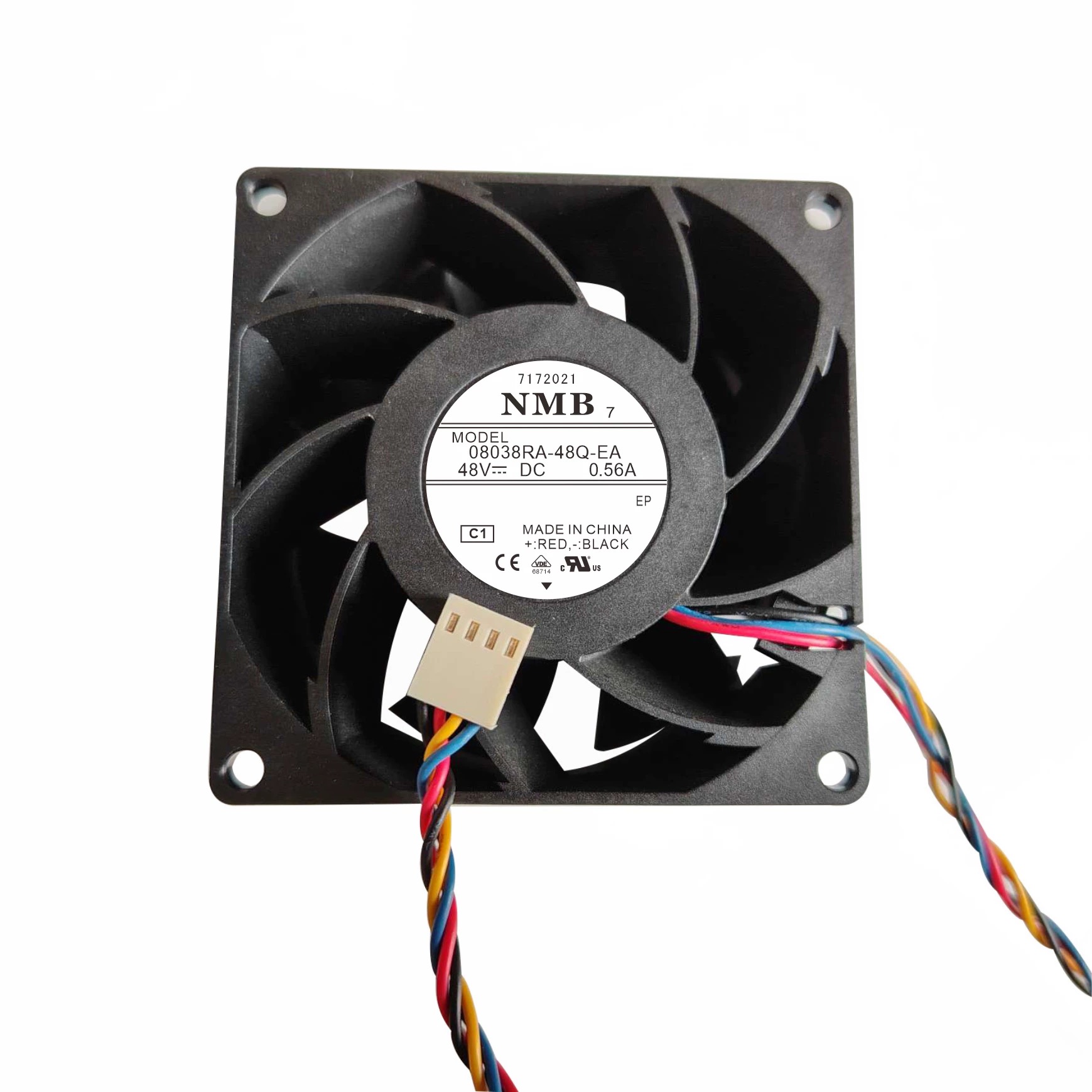 NMB 08038RA-48Q-EA DC48V 0.56A 四线pwm温控变频器机箱风扇