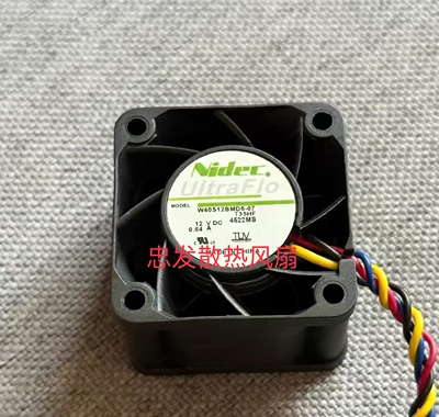 nidec尼得科W40S12BMD5-07 12V 0.64A 4CM 4028电源暴力小风扇