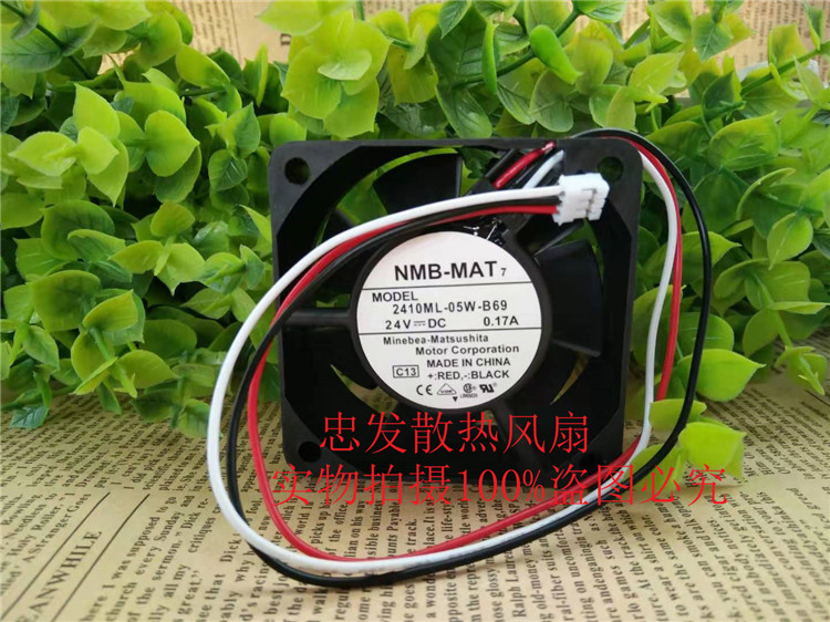 正品NMB 2410ML-05W-B69 6025 24V 0.17A 6CM安川驱动器伺服风扇