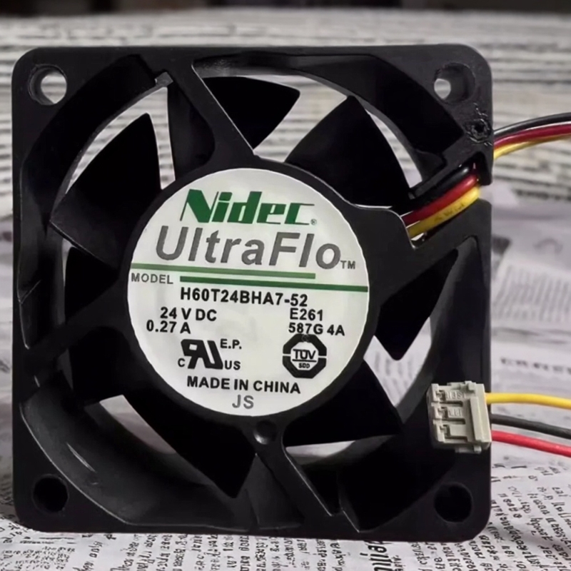 NIDEC尼迪克H60T24BHA7-52 E261 6025 24V 0.27A变频器散热风扇