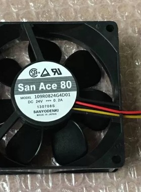 三洋san ace80 109R0824G4D01 8025 24V 轴流变频器风扇 0.2A 3线