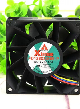 正品元山 FD128032HB-P 12V 0.80A 8032 8CM 大风力 4线 散热风扇