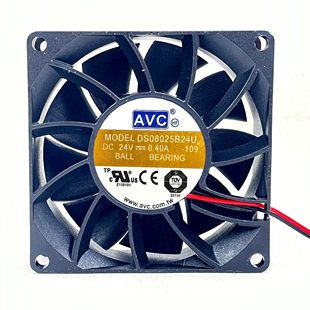AVC DS08025B24U 24V 8025 0.40A 8cm 双滚珠2线 变频器风扇