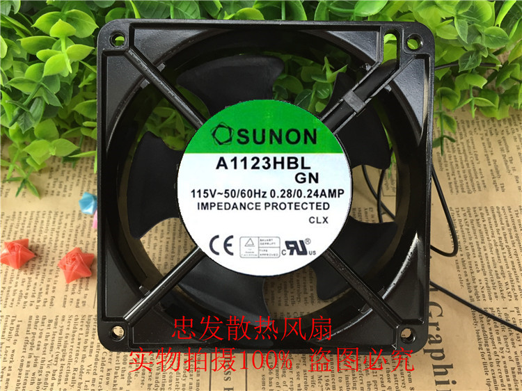 原装SUNON A1123HBL 12CM 115V 110V 12038 进口铜线交流散热风扇