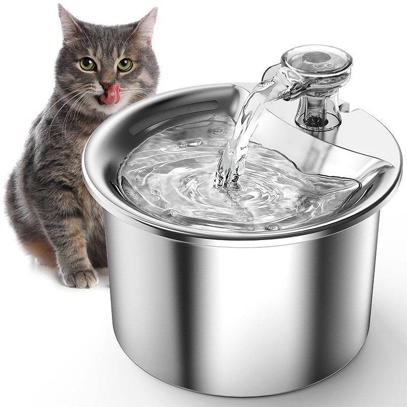 新款不锈钢喂过滤猫咪宠物水器