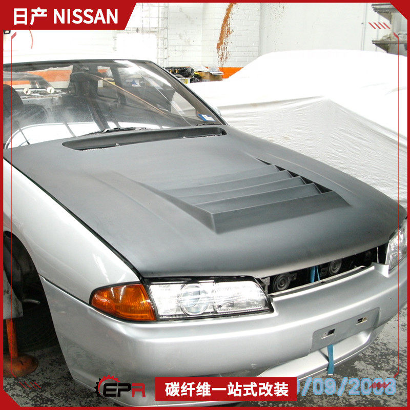 适用日产改装Skyline GTR R32碳纤维发动机引擎盖 DMAX多孔车头盖