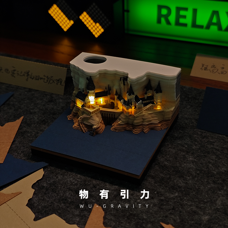 哈利波特城堡纸雕便签哈迷礼物