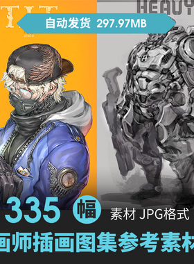 画师STATO手绘线草稿插画集人物头像CG原画游戏动漫手绘设定素材
