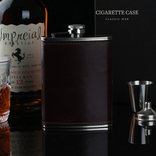 Импортная портативная металлическая карманная фляжка из нержавеющей стали для друга, Германия, нержавеющая сталь AISI 304, объем 225, 225 мл