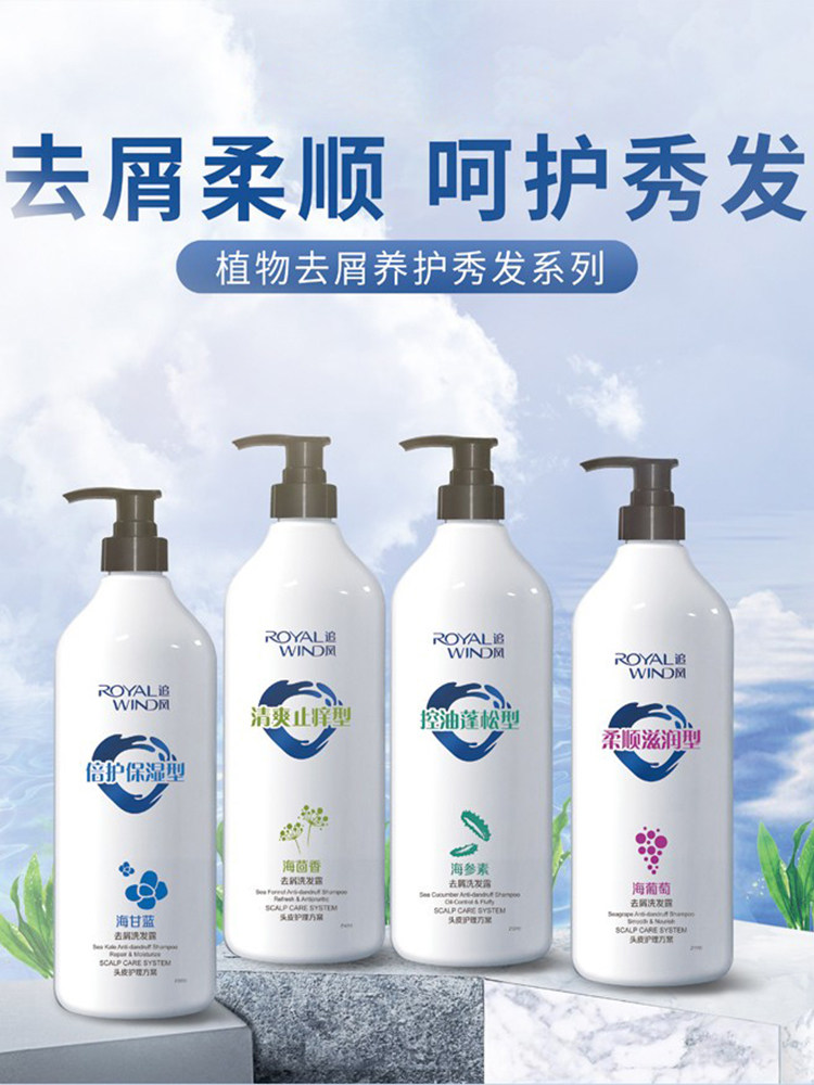 霸王追风去屑止痒洗发水露男女去油头海甘蓝茴香海葡萄海参素