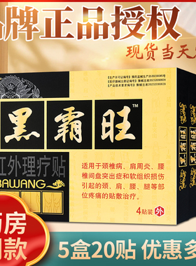 正品5盒20贴装江山康裕黑霸旺医用冷敷贴膏黑霸旺贴膏颈椎腰腿疼